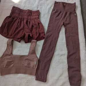 FP Movement by Free People Mauve Ankle & Cropped Set